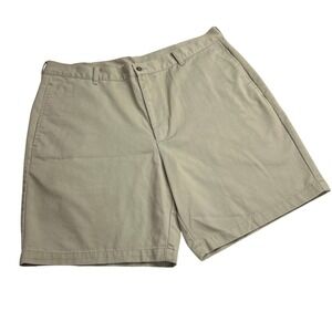 Brooks Sport Chino Shorts Mens Size 40 Khaki Cotton Flat Front Classic Casual F9